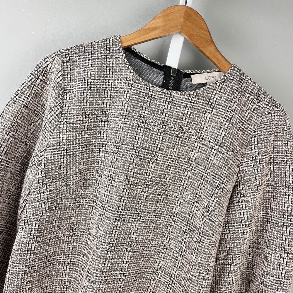 Ann Taylor LOFT Tweed Shift Dress Womens 10‎ Preppy Classic Academia